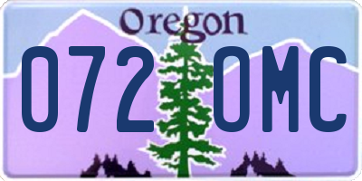 OR license plate 072OMC