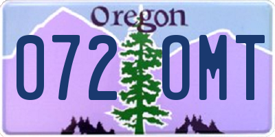 OR license plate 072OMT