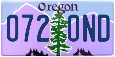 OR license plate 072OND