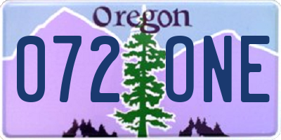 OR license plate 072ONE