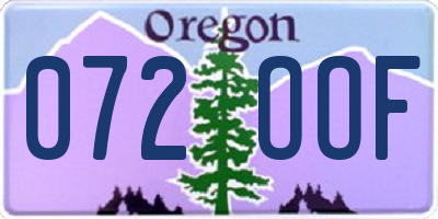 OR license plate 072OOF