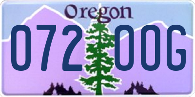OR license plate 072OOG