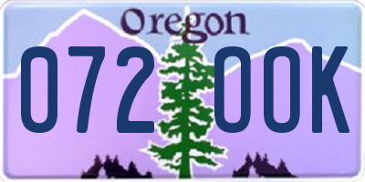 OR license plate 072OOK