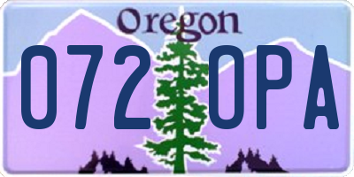 OR license plate 072OPA