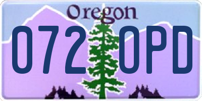 OR license plate 072OPD