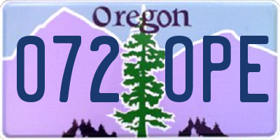 OR license plate 072OPE