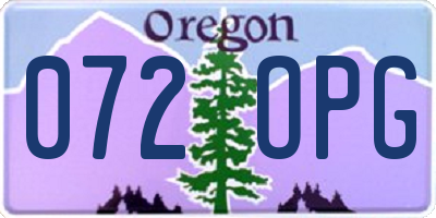 OR license plate 072OPG