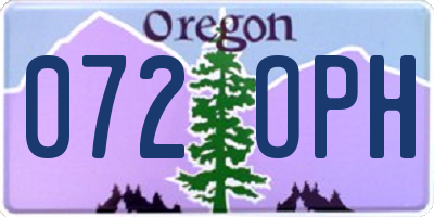 OR license plate 072OPH