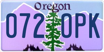 OR license plate 072OPK
