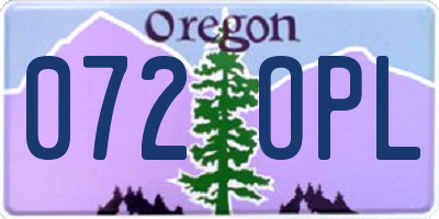 OR license plate 072OPL