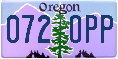 OR license plate 072OPP