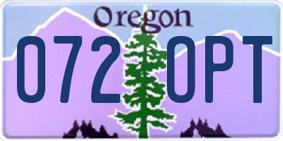 OR license plate 072OPT
