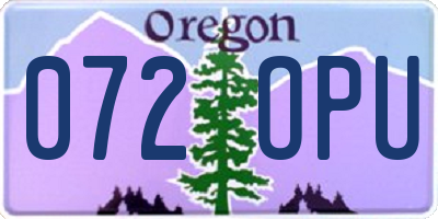 OR license plate 072OPU