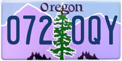 OR license plate 072OQY