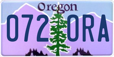 OR license plate 072ORA