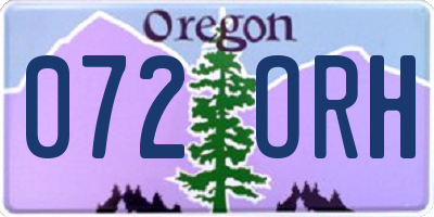 OR license plate 072ORH