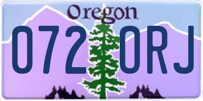 OR license plate 072ORJ