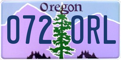OR license plate 072ORL