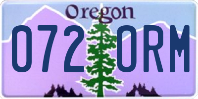 OR license plate 072ORM