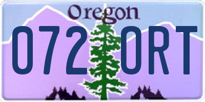 OR license plate 072ORT