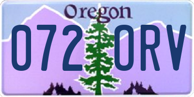 OR license plate 072ORV