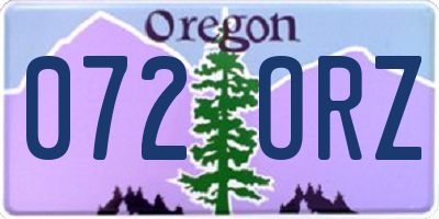 OR license plate 072ORZ