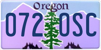 OR license plate 072OSC
