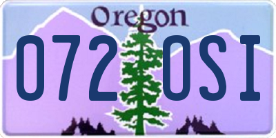 OR license plate 072OSI