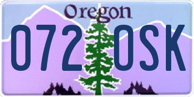 OR license plate 072OSK