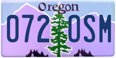 OR license plate 072OSM