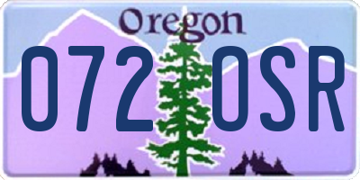 OR license plate 072OSR