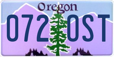 OR license plate 072OST