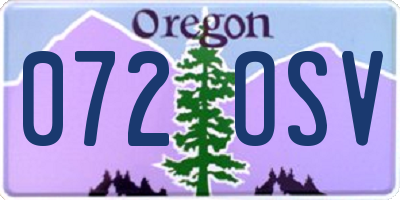 OR license plate 072OSV