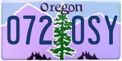 OR license plate 072OSY