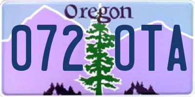 OR license plate 072OTA