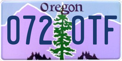 OR license plate 072OTF