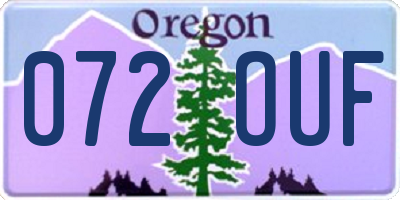 OR license plate 072OUF