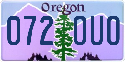OR license plate 072OUO