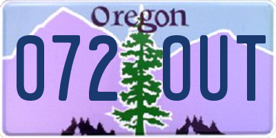 OR license plate 072OUT