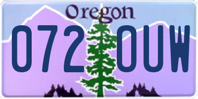 OR license plate 072OUW