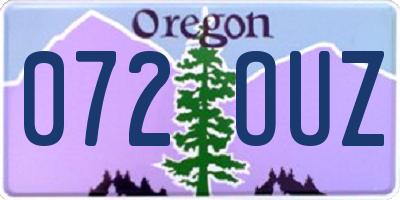OR license plate 072OUZ