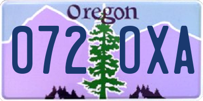OR license plate 072OXA