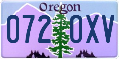 OR license plate 072OXV