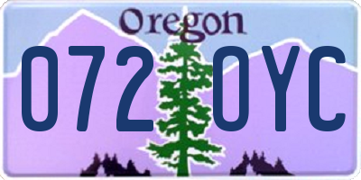 OR license plate 072OYC