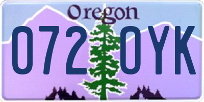 OR license plate 072OYK
