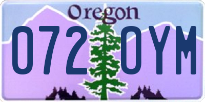 OR license plate 072OYM