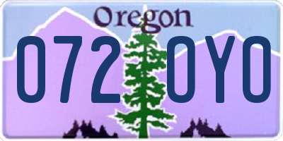 OR license plate 072OYO