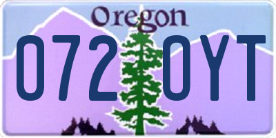 OR license plate 072OYT