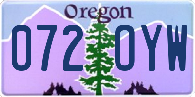 OR license plate 072OYW