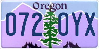 OR license plate 072OYX